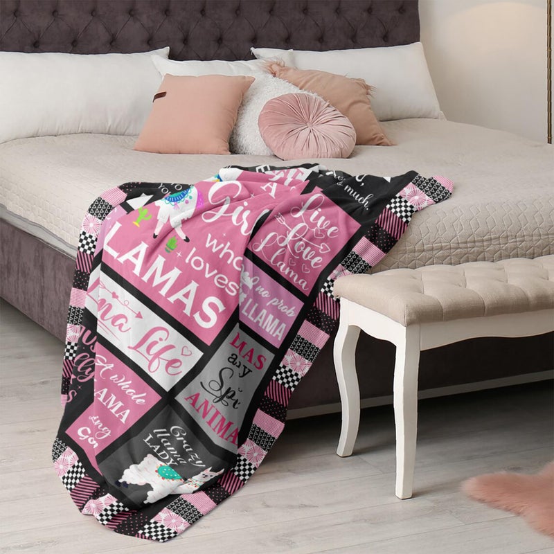 Mcurore Llama Gifts بطانية 60 "" X50 "" هدايا Llama للنساء للبنات Llama Lovers Mom Alpaca بطانية Llama Decor - Image 4