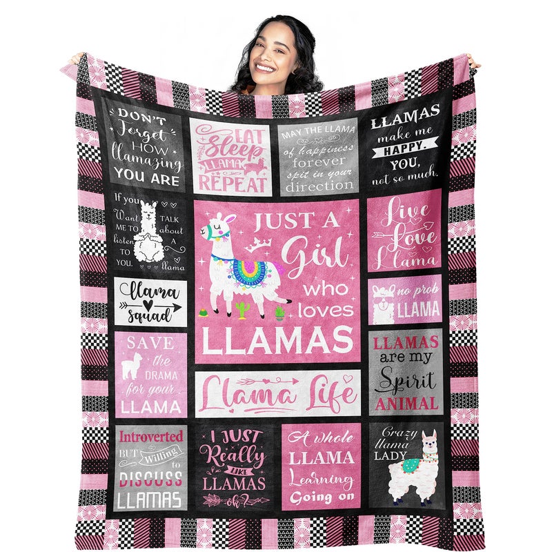 Mcurore Llama Gifts بطانية 60 "" X50 "" هدايا Llama للنساء للبنات Llama Lovers Mom Alpaca بطانية Llama Decor - Image 1