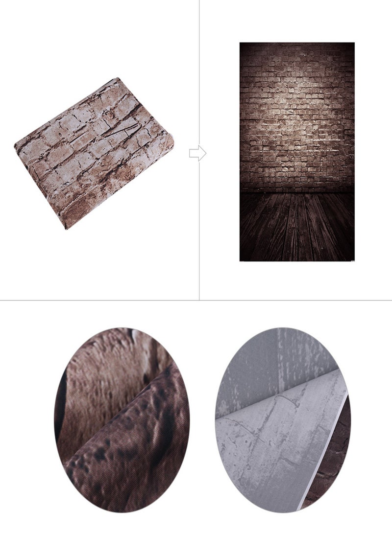 أندوير خلفية تصوير فوتوغرافي بتصميم ريترو، أبعادها 1.5 × 2.1 متر / 5 × 7 قدم، بنمط جدار من الطوب وأرضية خشبية، مناسبة للاستوديوهات. - Image 5