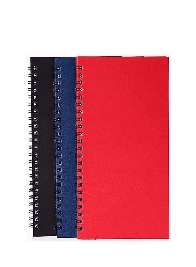 GRT 3 Packs Soft Cover Spiral Notebooks with Lined Paper A5 Steno Notepad 150 Sheets Totally, Wirebound Notebook for Home Office School Travel Diary Memo Journal, 8.25 x 5.55 inch (Black Red Blue) - Image 1