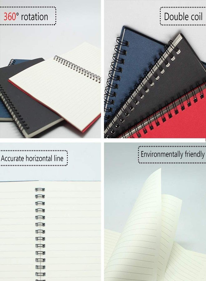 GRT 3 Packs Soft Cover Spiral Notebooks with Lined Paper A5 Steno Notepad 150 Sheets Totally, Wirebound Notebook for Home Office School Travel Diary Memo Journal, 8.25 x 5.55 inch (Black Red Blue) - Image 3