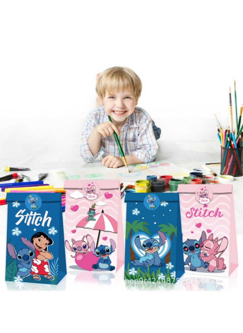 Disney Disney Stitch Birthday Treat Bags - Kraft Paper Candy Favor Pouches for Party  - Image 4