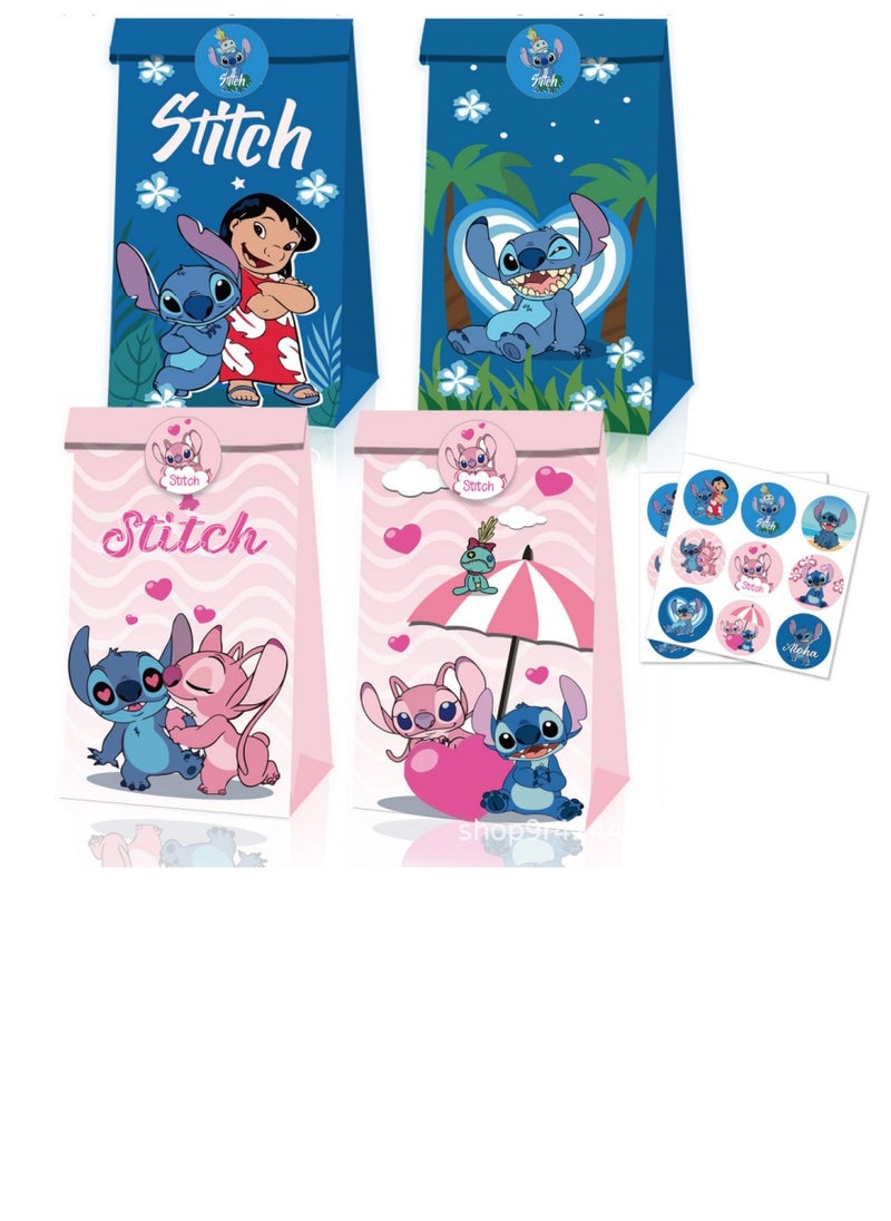 Disney Disney Stitch Birthday Treat Bags - Kraft Paper Candy Favor Pouches for Party  - Image 1