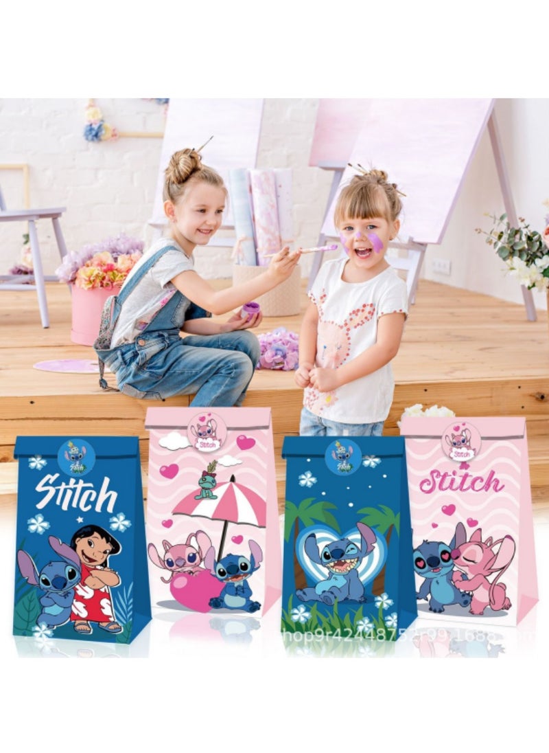 Disney Disney Stitch Birthday Treat Bags - Kraft Paper Candy Favor Pouches for Party  - Image 3