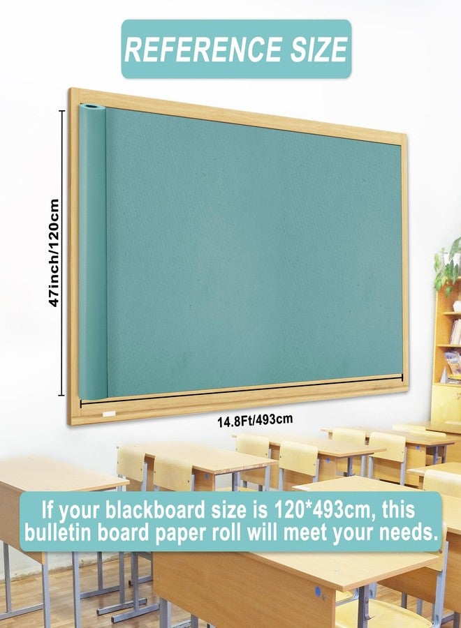 EggSun Blue Bulletin Board Paper Roll,14.8FTx47IN Large Reusable Waterproof Erasable Classroom Wall Background Backdrop, Fade-Resistant Fabric Wrapping Paper School Decors Teacher Supplies - Image 2