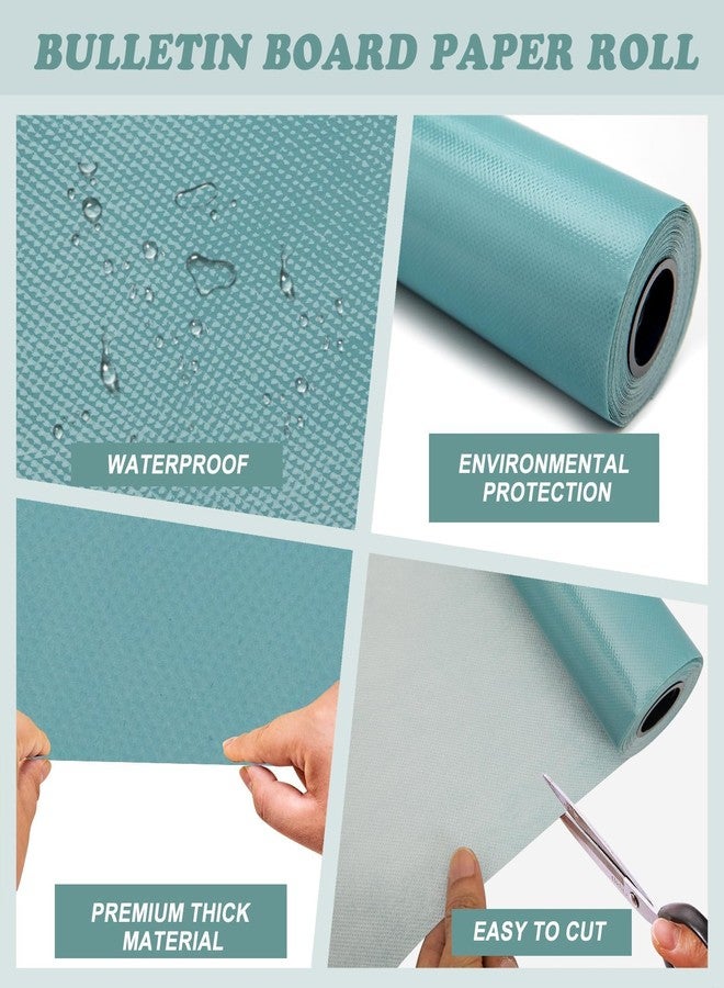 EggSun Blue Bulletin Board Paper Roll,14.8FTx47IN Large Reusable Waterproof Erasable Classroom Wall Background Backdrop, Fade-Resistant Fabric Wrapping Paper School Decors Teacher Supplies - Image 3