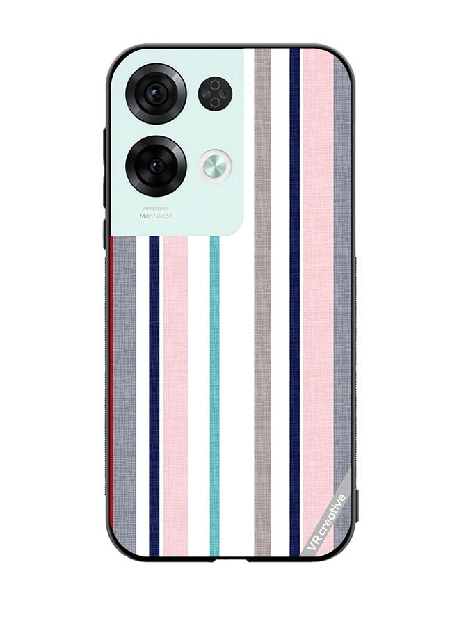 Protective Case Cover For Oppo Reno8 Pro Strips Design Multicolour