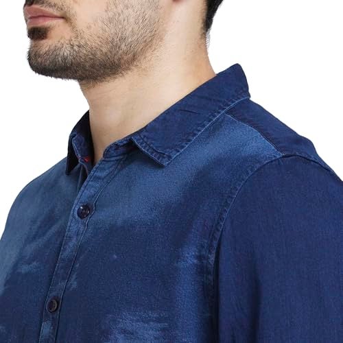 Spykar Men's Full Sleeves Denim Slim Fit Shirts - Image 4