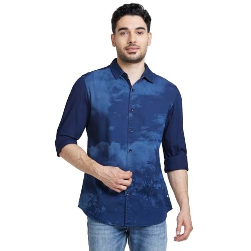 Spykar Men's Full Sleeves Denim Slim Fit Shirts - Image 1