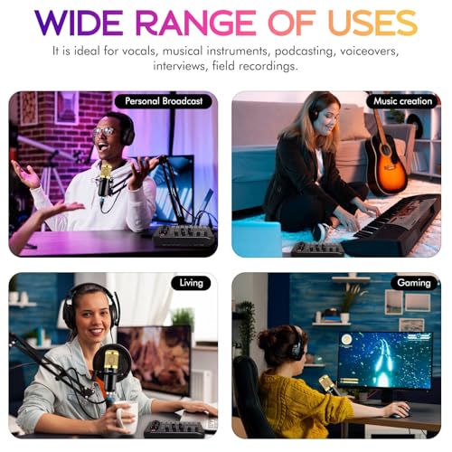 ALSO GO Podcast Equipment Bundle, Podcast Equipment with BM-800 Microphone(Gold) & F998 Sound Card, Recording Studio Equipment for Podcasting, Singing, Gaming, and Live Streaming YouTube Tiktok - Image 4
