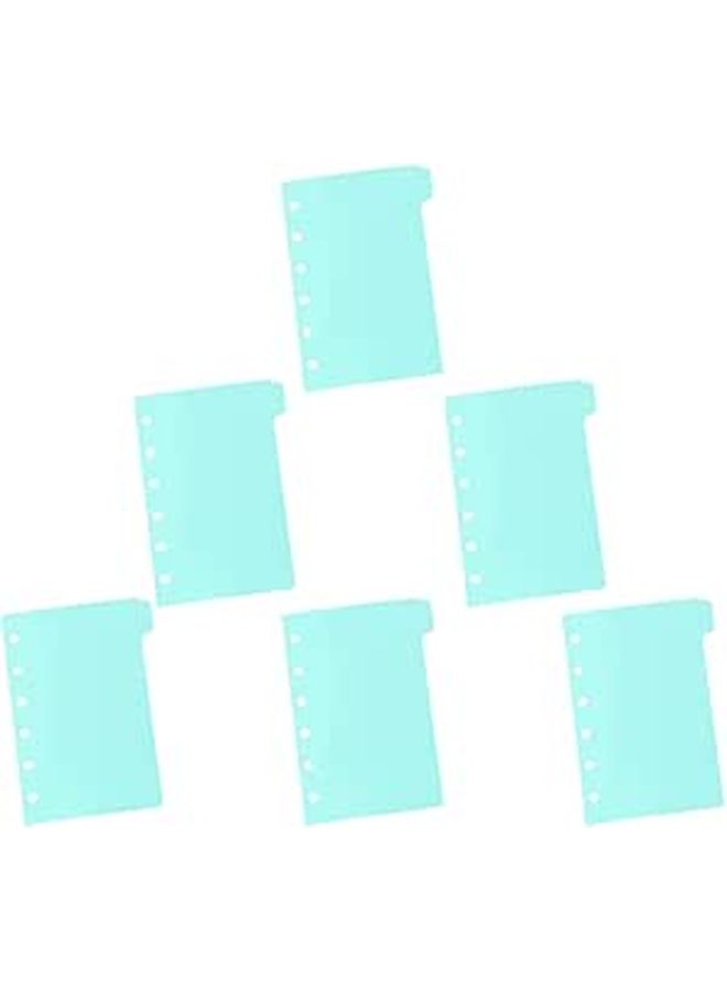 Mint Colored A7 Plastic Binder Index Dividers 6 Sheets for Planner Notebook Filing - Image 1