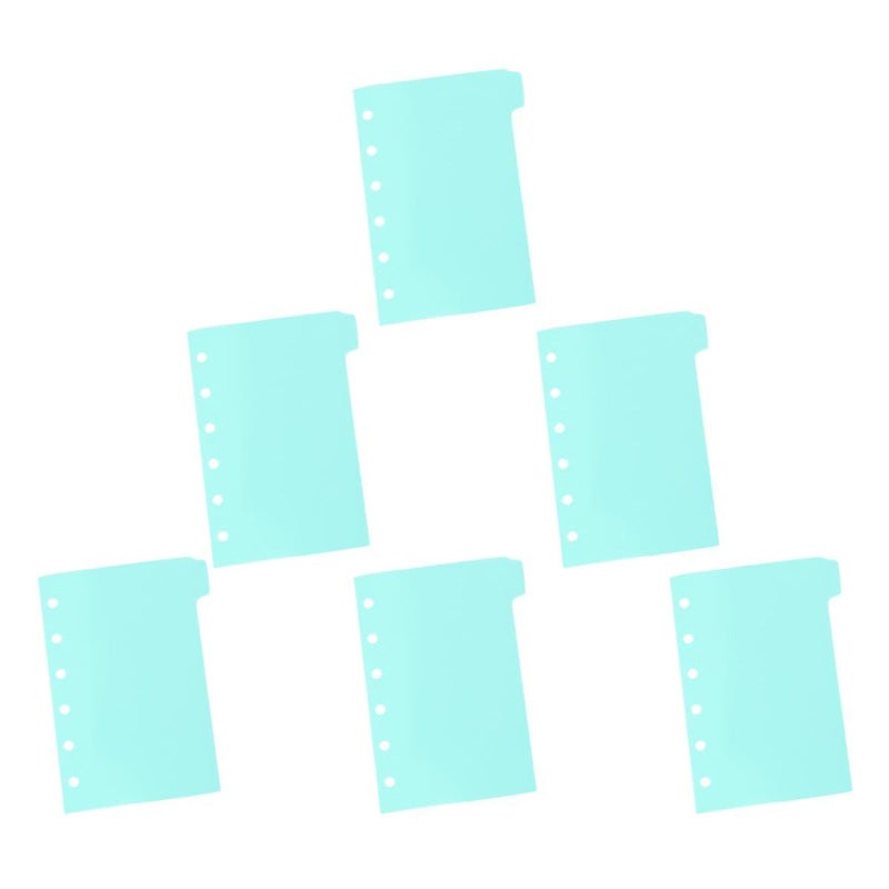 Mint Colored A7 Plastic Binder Index Dividers 6 Sheets for Planner Notebook Filing - Image 2