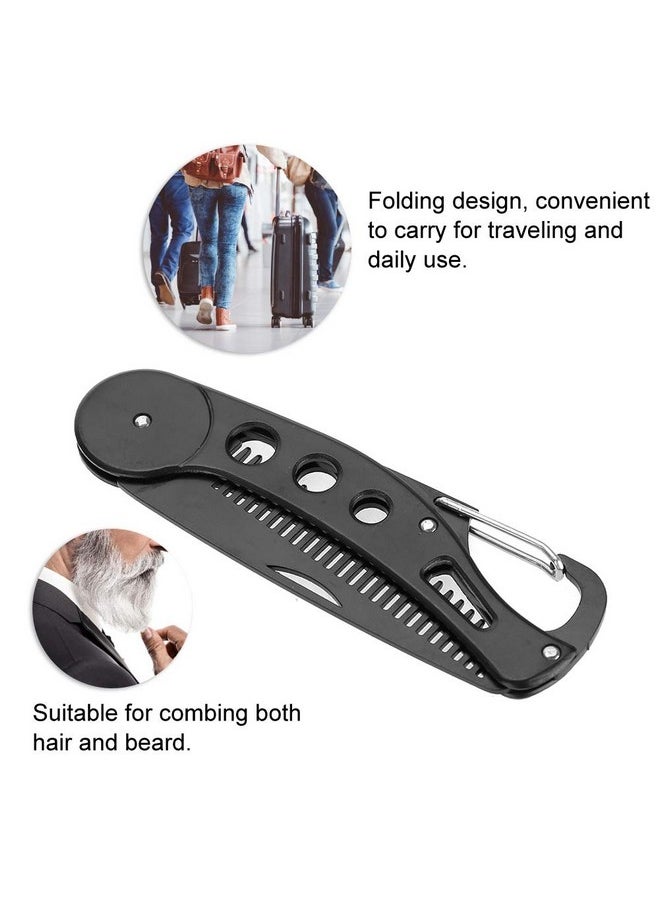 Delaman Delaman Men's Stainless Steel Folding Multifunctional Pocket Comb for Beard and Mustache Styling  - Image 4