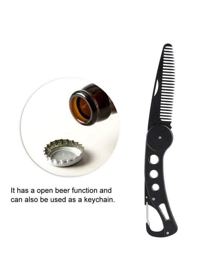 Delaman Delaman Men's Stainless Steel Folding Multifunctional Pocket Comb for Beard and Mustache Styling  - Image 5