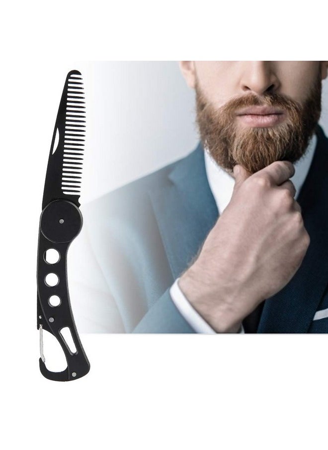 Delaman Delaman Men's Stainless Steel Folding Multifunctional Pocket Comb for Beard and Mustache Styling  - Image 2