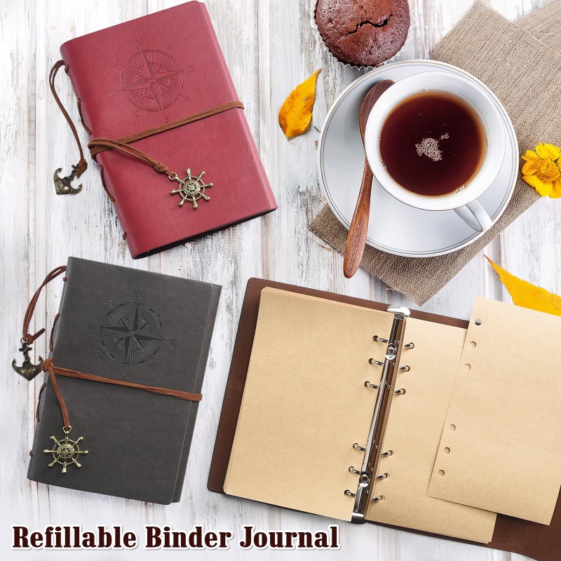 MALEDEN Refillable Spiral Daily Notepad Classic Embossed Travel Journal Diary - Image 3