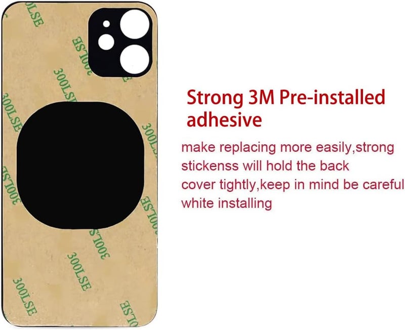 Perzework OEM Rear Back Glass Replacement for iPhone 11 6.1 inches with Reparing Toolkit and Pre-Installed Adhesive (Black) - Image 3