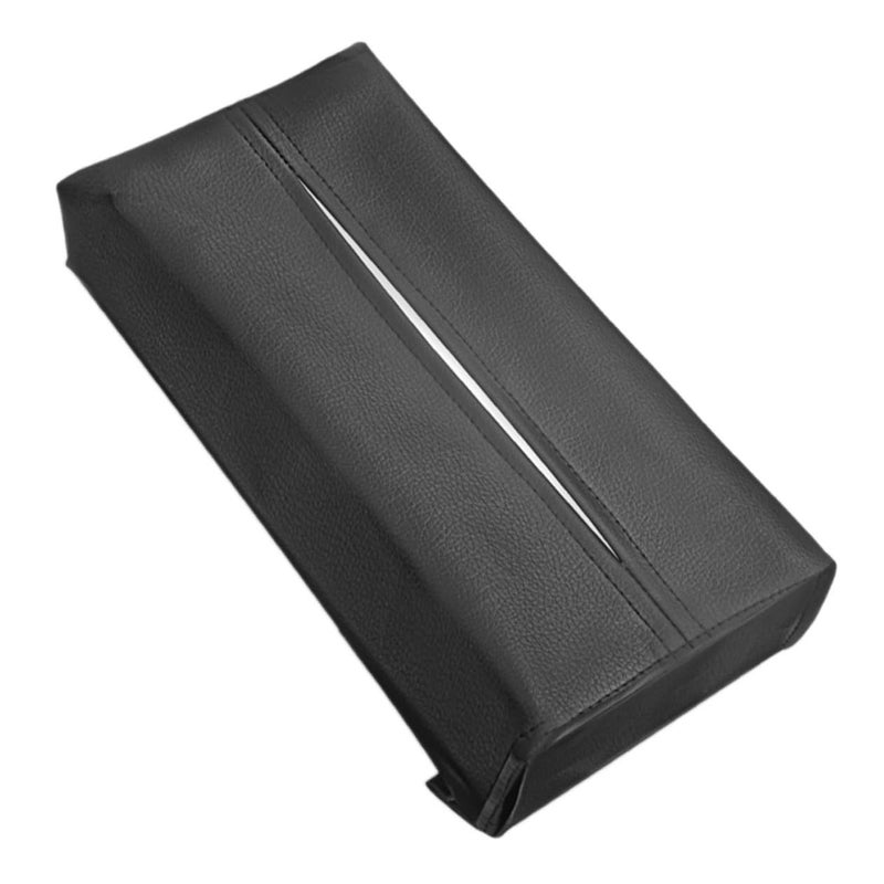 Faux Leather Car Tissue Box Cover Holder Black For Interior Napkin Towel Storage - Image 2
