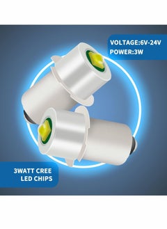 Y&D LED Flashlight Replacement Bulb with 18V 12V 19.2V 6-24 Volt and 3W PR2 P13.5S Conversion Kit Compatible Ryobi Milwaukee Craftsman Torch Lantern Work Light  - Image 2