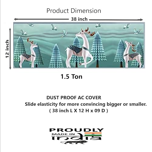 DARSHANAM WORLD Beatiful Designer Ac Cover For 1.5 Ton | Printed Air Conditioning Dust Cover Folding Design Cover For Indoor And All Type AC Split Cover(97 x 31 x 21.5cm) - Image 3