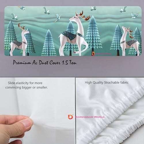 DARSHANAM WORLD Beatiful Designer Ac Cover For 1.5 Ton | Printed Air Conditioning Dust Cover Folding Design Cover For Indoor And All Type AC Split Cover(97 x 31 x 21.5cm) - Image 2