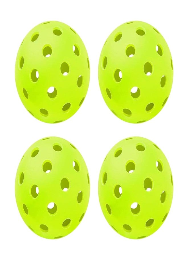 Massmot 40 Holes Outdoor Pickleball Balls, High Visibility and Bounce, All Style Pickleball Paddles & All Skill Levels (Fluorescent Green - Pack of 4) - Image 1