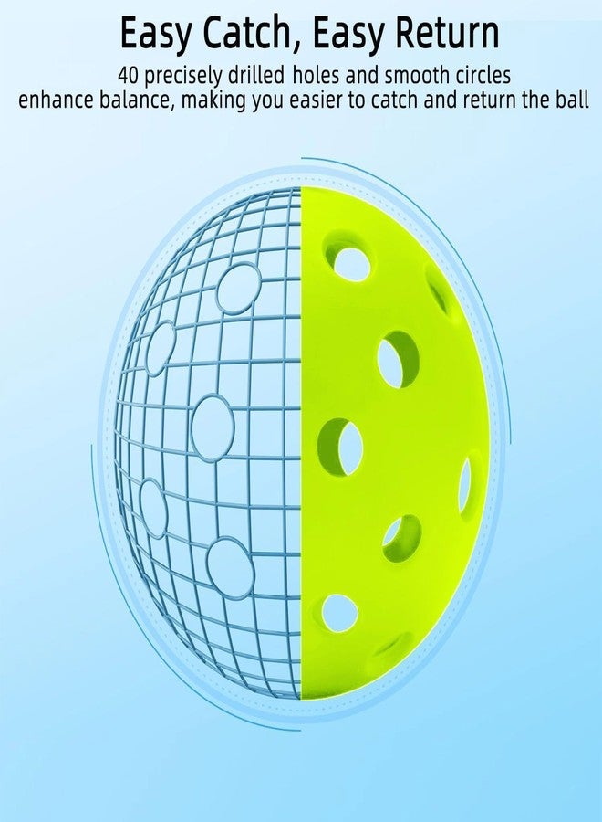 Massmot 40 Holes Outdoor Pickleball Balls, High Visibility and Bounce, All Style Pickleball Paddles & All Skill Levels (Fluorescent Green - Pack of 4) - Image 5