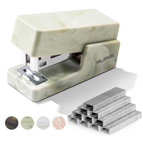 NUSIGN Mini Stapler with 830 Staples, Small Cute Desk Staplers, 25 Sheet Capacity, Fluid Green - Image 1