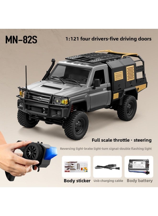 Preferred Mangniu MN82 Full-scale RC Remote Control Car Model Climbing Off-road Vehicle Toyota Pickup Truck Toy-Colour:Mn-82s Silver [hot Sale-gift Box Packaging]  - Image 1