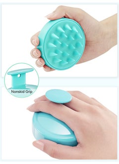 Heeta HEETA Scalp Massager Hair Growth, Scalp Scrubber with Soft Silicone Bristles for Hair Growth & Dandruff Removal, Hair Shampoo Brush for Scalp Exfoliator, Green  - Image 2