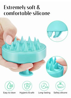 Heeta HEETA Scalp Massager Hair Growth, Scalp Scrubber with Soft Silicone Bristles for Hair Growth & Dandruff Removal, Hair Shampoo Brush for Scalp Exfoliator, Green  - Image 3