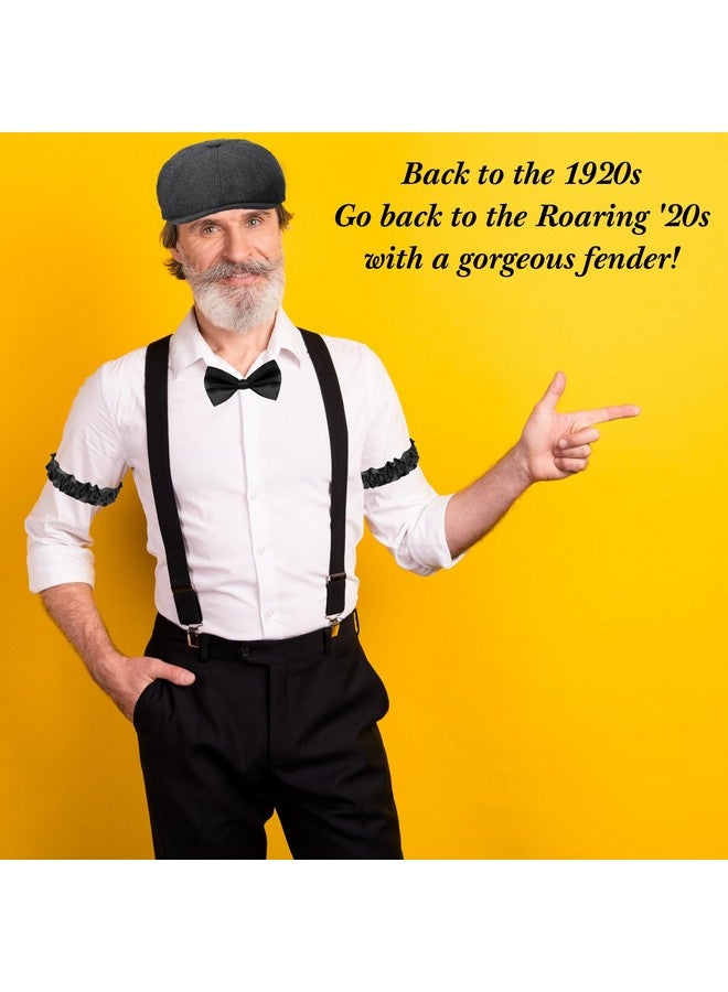 Foaincore Foaincore 1920s Mens Costume 20s Accessories Outfit with Gangster Vest Hat Vintage Pocket Watch Suspenders(Black, Medium) - Image 4