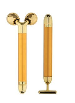 2-IN-1 Electric Face Massager 24k Golden Facial Massager, 3D Roller and T Shape Facial Roller Massager Kit Arm Eye Nose Massager Skin Care Tools