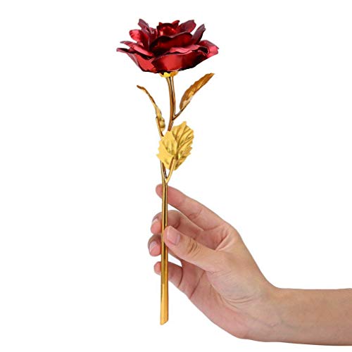 INTERNATIONAL GIFT® Red Rose Flower with Heart Photo Frame Love Shape Stand and Black Gift Box - Image 2
