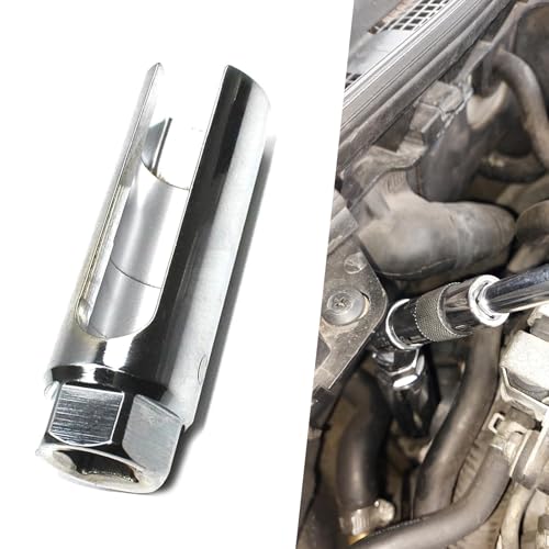 ijuicy 1 PC Car Oxygen Sensor Socket, Oxygen Sensor Wrench Remover Tool with 0.87 Inch 6-Point, I-type Side Gate Wire Accesses Sensor from Side, Universal Accessories for Most Cars (Silver) - Image 1