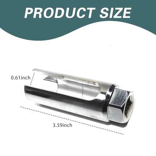 ijuicy 1 PC Car Oxygen Sensor Socket, Oxygen Sensor Wrench Remover Tool with 0.87 Inch 6-Point, I-type Side Gate Wire Accesses Sensor from Side, Universal Accessories for Most Cars (Silver) - Image 2
