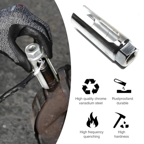 ijuicy 1 PC Car Oxygen Sensor Socket, Oxygen Sensor Wrench Remover Tool with 0.87 Inch 6-Point, I-type Side Gate Wire Accesses Sensor from Side, Universal Accessories for Most Cars (Silver) - Image 5