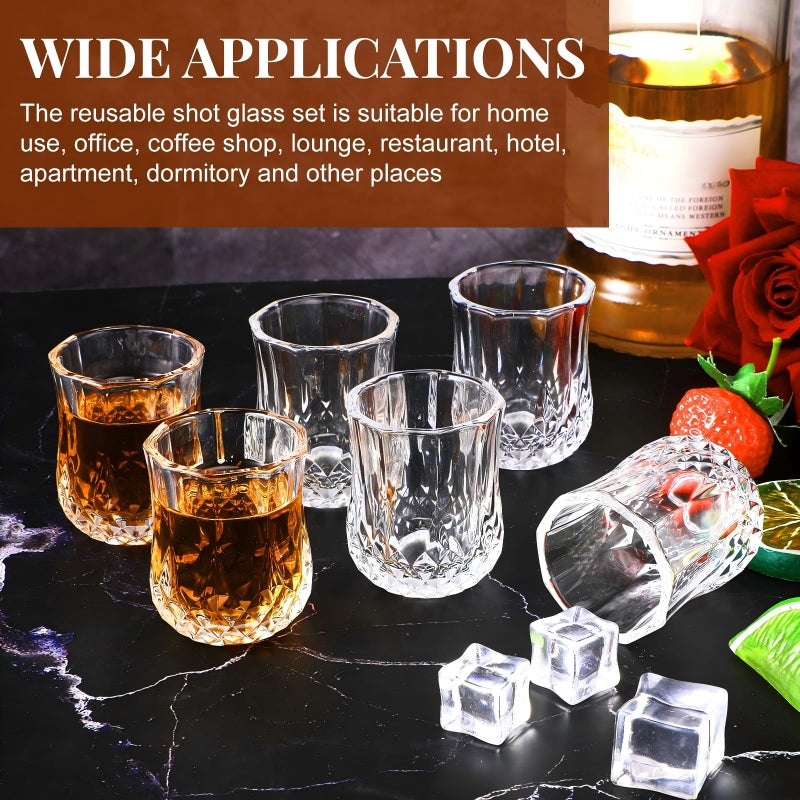 Meanplan 1.7oz Mini Shot Glasses Set Tasting Glasses Heavy Base Clear Shot cup Cute Cordial Mini Wine cups for Serving Whiskey, Wine, Juice(24 Pieces) - Image 5