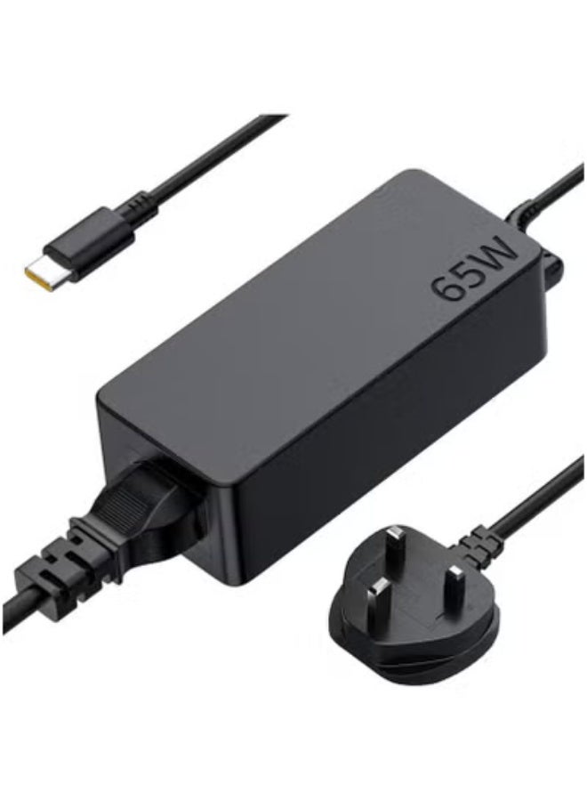 USB-C 65W 45W AC Replacement Charger fit for ThinkPad T14 T15 T480 T480s T490 T490s T495 T495s T580 X13 X280 X380 X390 X395 E15 E480 E490 Yoga C330 65W Laptop Power Supply Adapter Cord  - Image 1