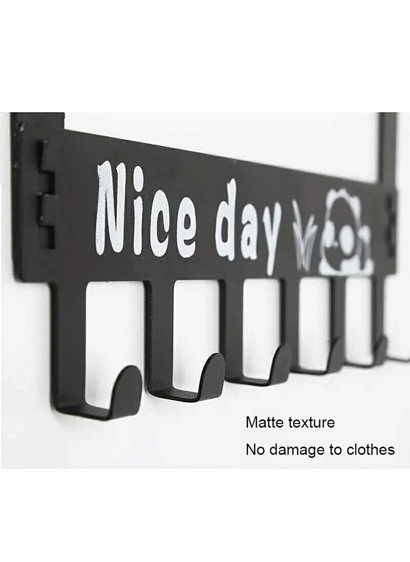 Gabani fashion Gabani fashion Over The Door Hook Hanger Cartoon Rack HeavyDuty Hook Organizer for Coat Hat Bag Scarfs Clothes Removable ToolFree with Nice Day and Cute Panda 6 Hooks  - Image 4