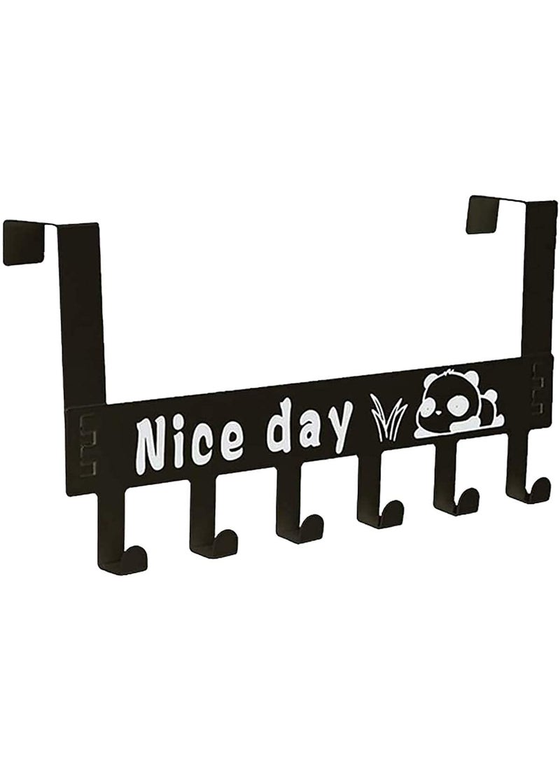 Gabani fashion Gabani fashion Over The Door Hook Hanger Cartoon Rack HeavyDuty Hook Organizer for Coat Hat Bag Scarfs Clothes Removable ToolFree with Nice Day and Cute Panda 6 Hooks  - Image 3