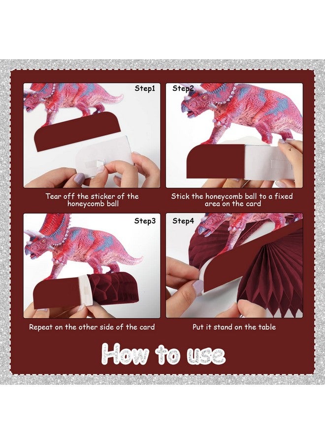 Tevxj 10 Pcs Dinosaur Centerpieces For Birthday Party 3D Dino Honeycomb Table Decorations Dinosaur Safari Jungle Animal Theme Baby Shower Table Paper Topper Stand Decor For Boys Girls Kids - Image 4