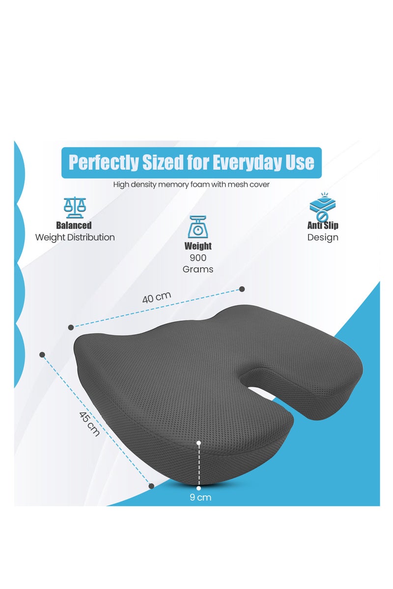ABJ Car Seat Cushion Memory Foam- Tailbone Pain Relief, Driving Seat Cushion for Short People - Office, Wheelchair, Gaming Chair, Travel - Non-Slip, Washable Cover  - Image 4