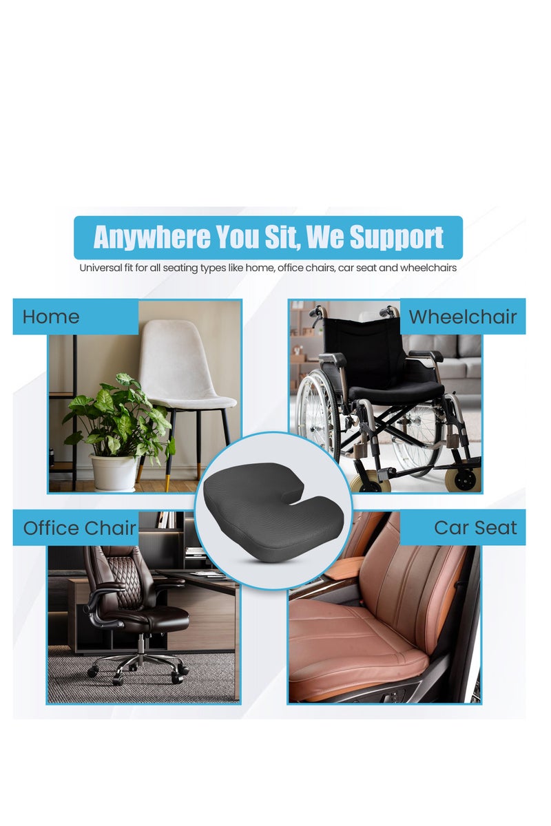 ABJ Car Seat Cushion Memory Foam- Tailbone Pain Relief, Driving Seat Cushion for Short People - Office, Wheelchair, Gaming Chair, Travel - Non-Slip, Washable Cover  - Image 5