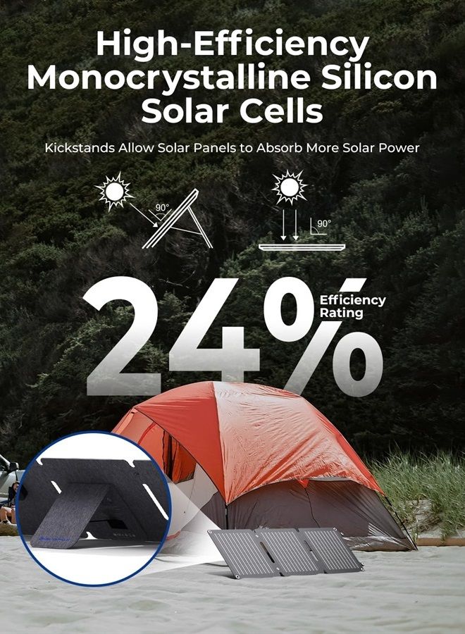 Bigblue 【New Version】BigBlue 20W ETFE Solar Charger (5V/4A Max) with Kickstand, SolarPowa 20 Portable Solar Panel Charger with USB-A and USB-C, IP65 Waterproof, Compatible with iPhone, iPad, Samsung, LG etc.  - Image 4