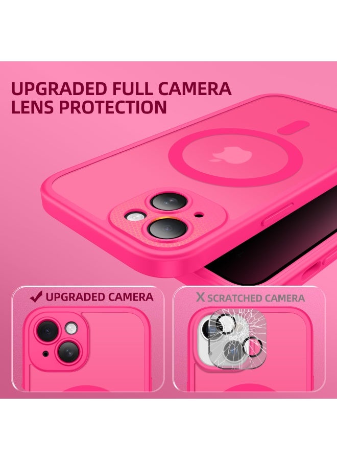 بيرفي جراب مغناطيسي لهاتف iPhone 14، متوافق مع MagSafe، واقي شاشة مدمج للخصوصية وحماية مطورة للكاميرا، جراب هاتف كامل الجسم مضاد للتجسس ومقاوم للصدمات مقاس 14 بوصة، 6.1 بوصة، وردي فاقع - Image 4