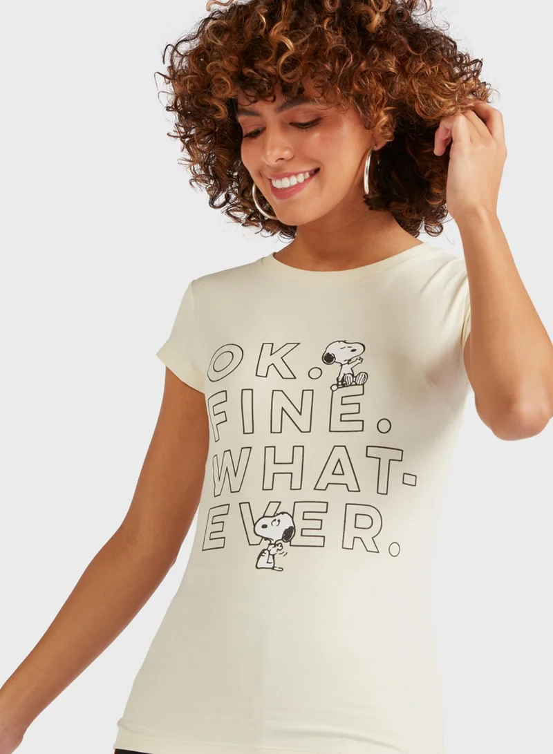 SP Characters Round Neck Graphic T-Shirt