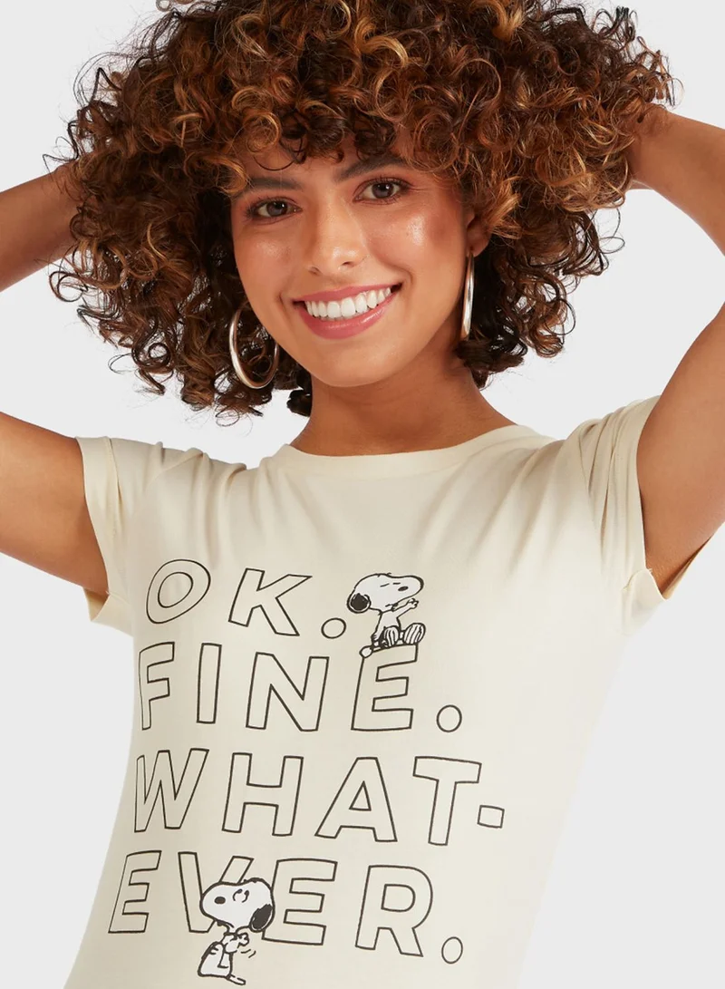 SP Characters Round Neck Graphic T-Shirt