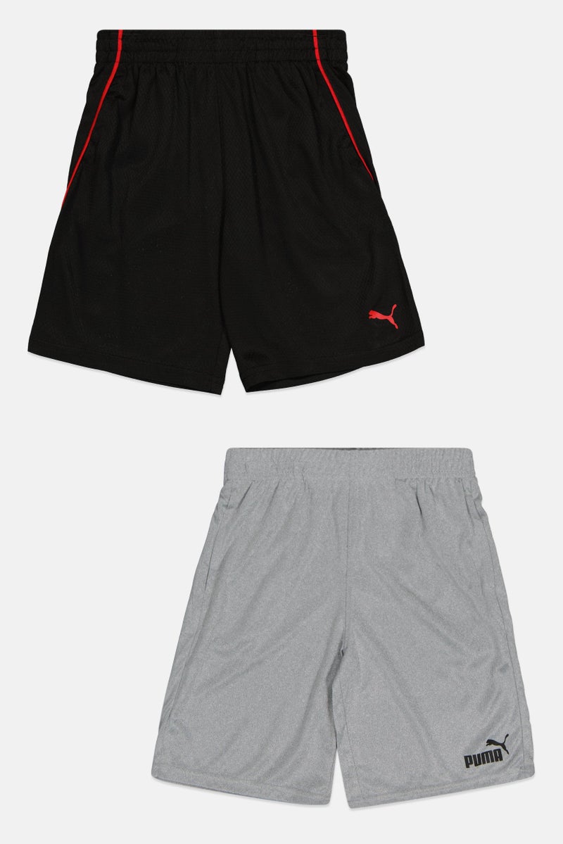 PUMA شورت تدريب للأطفال الأولاد 2 قطعة بشعار العلامة التجارية، متعدد الألوان - Image 2