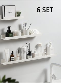 6 Pieces Adhesive Floating Shelves, Bathroom Wall Organizer, Wall Storage Rack for Bathroom, Kitchen, Bedroom, White - pzsku/ZBFD88B47B14D3D73AE7EZ/45/_/1731664092/70f1991e-7e60-41a6-8a9f-1432b7dbcd9e